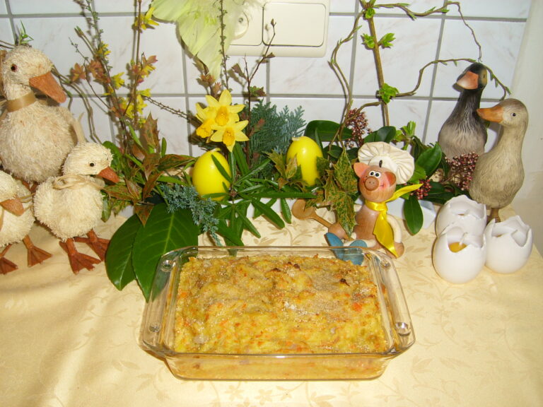 Aardappelpuree met fijn gesneden groenten