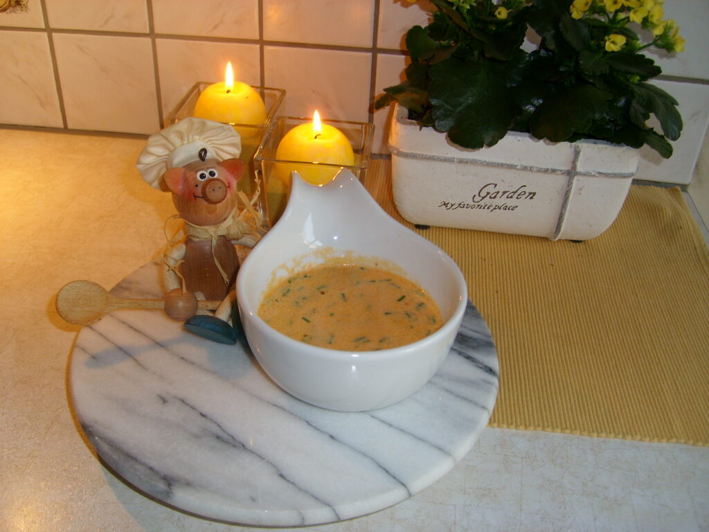 Sausje : pesto en room een beetje bieslook…