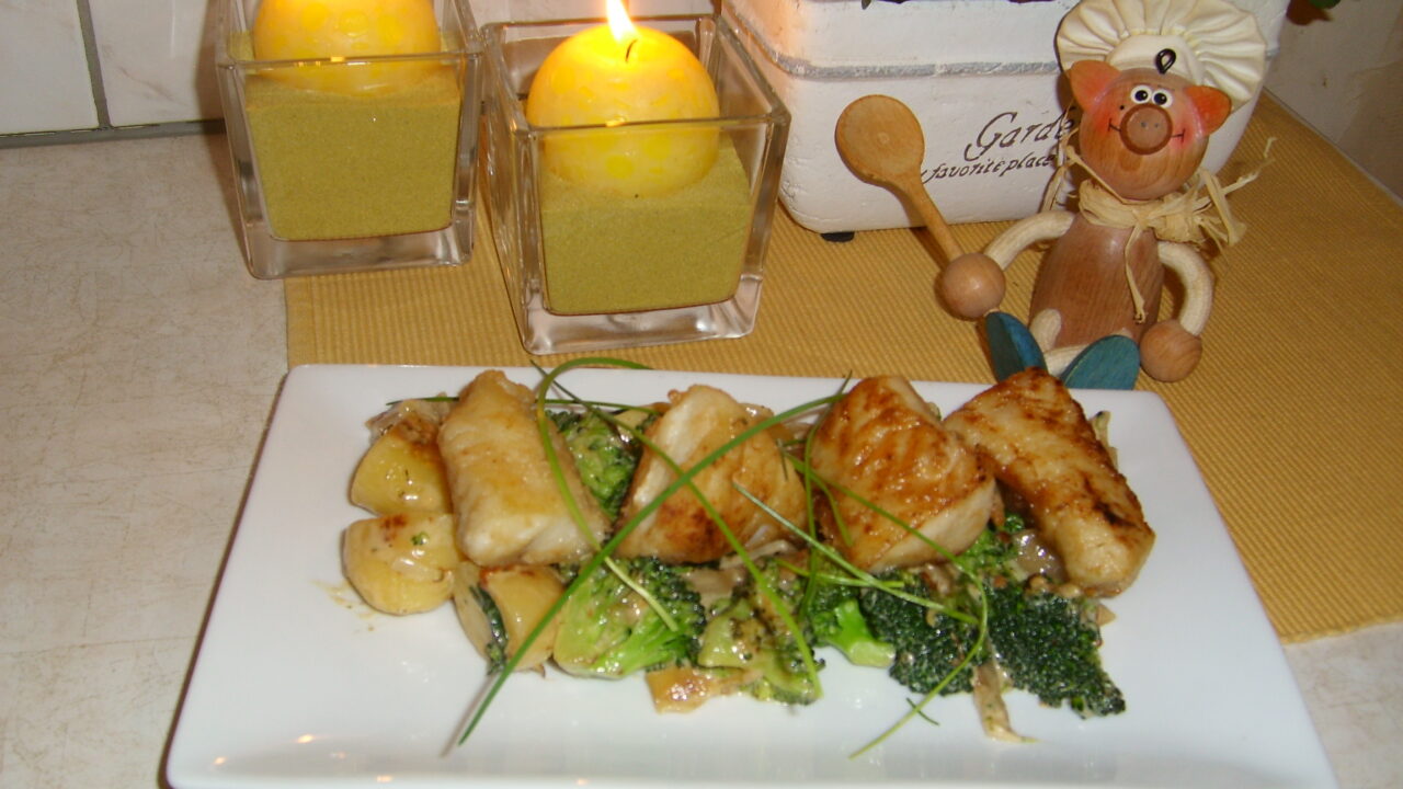 Zeebaars op een bedje van broccoli en krieltjes