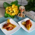 Dessert: banaan vergezeld van parmaham