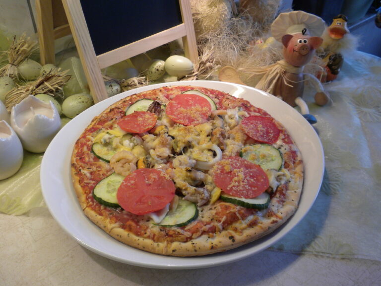 Pizza met zeevruchten