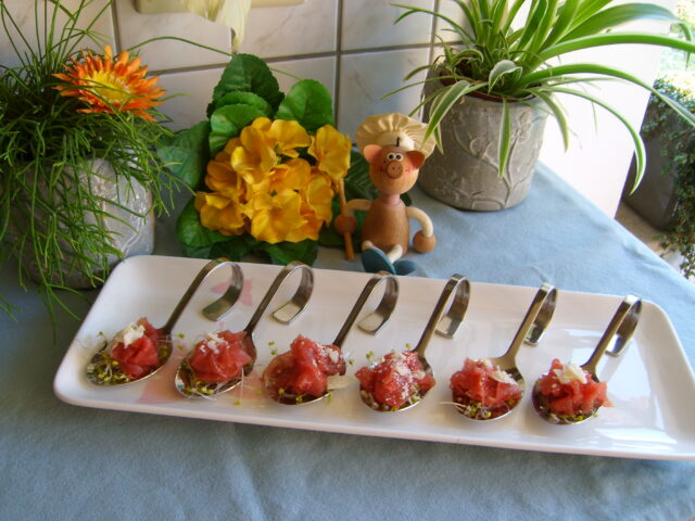 Hapje: carpaccio van runds
