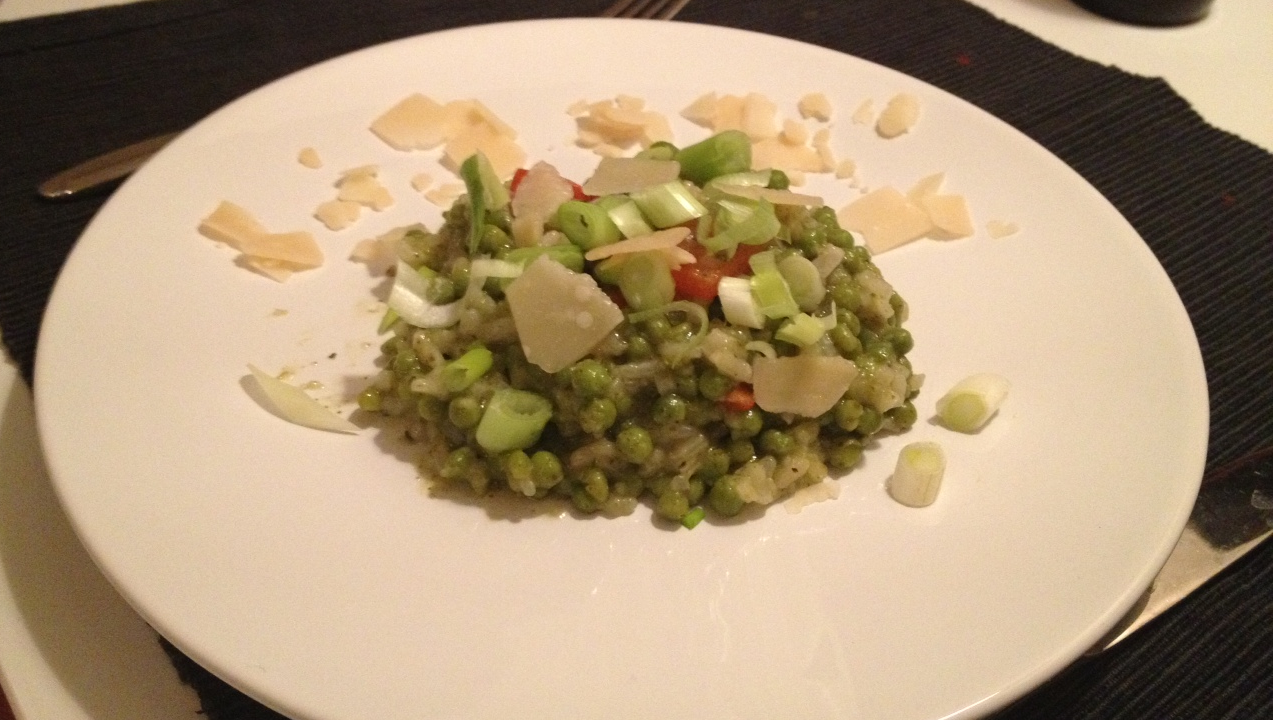 Groene risotto met doperwten