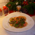 Tonijncarpaccio met scampi’s