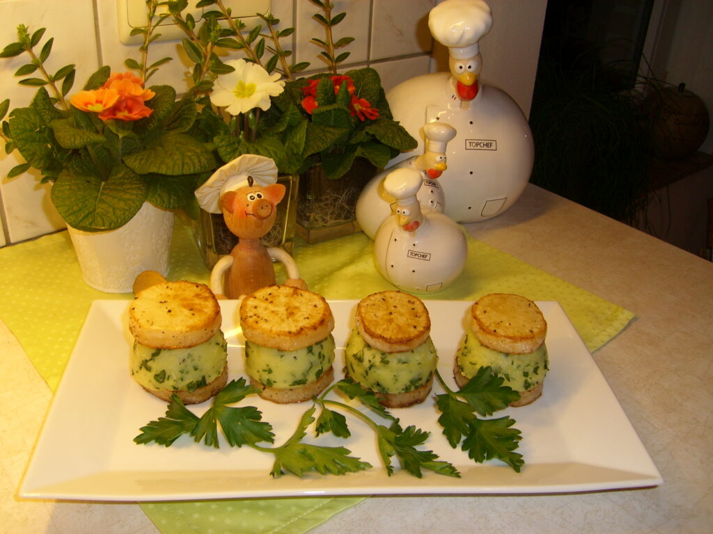 Aardappel croque met rammenas