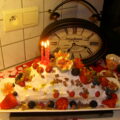 Dessert: biscuit voor de jarige