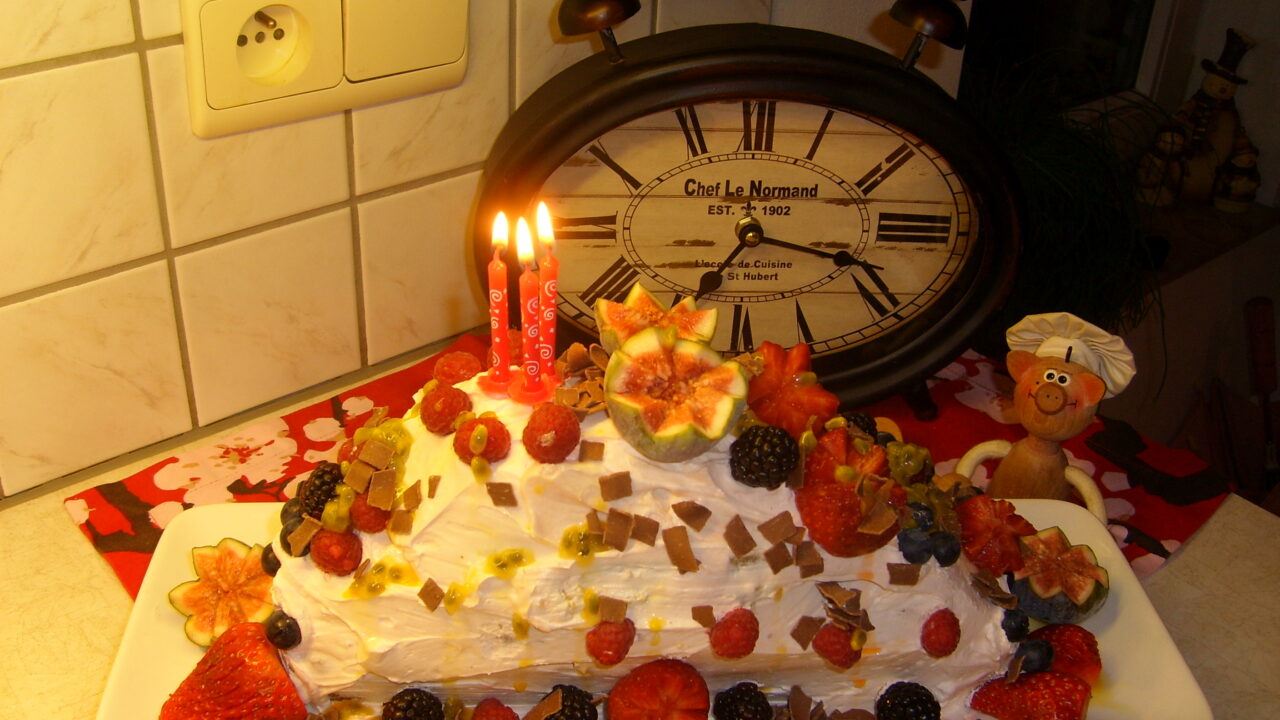 Dessert: biscuit voor de jarige