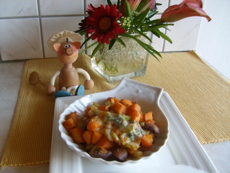 Aardappel- zoet en pittig gekruid met Gorgonzola pikant