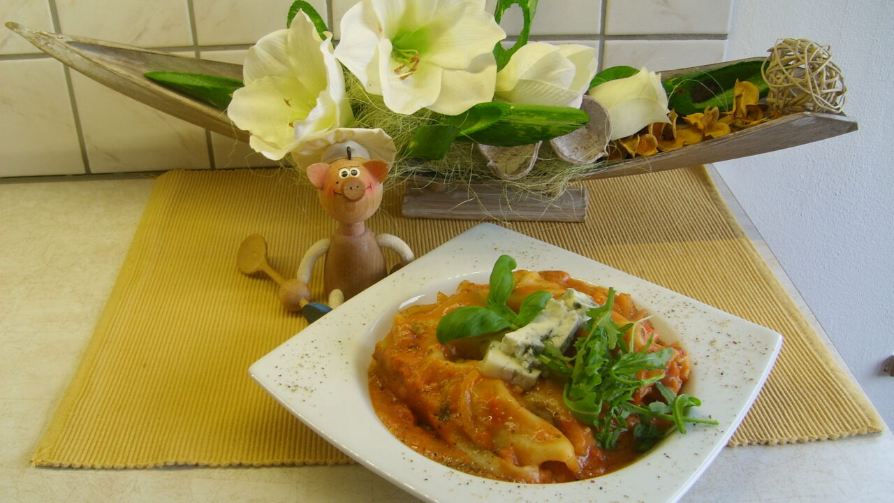 Cannelloni met een sausje goed gevuld