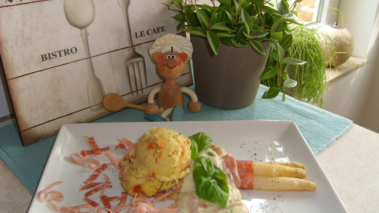 Dagschotel: asperges in het gelid, met een kaassausje in een zuiders tintje