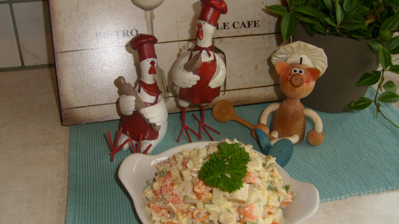 Krabsalade voor tussen de boterham