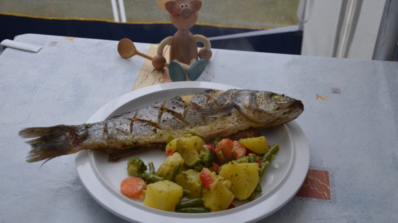 Vakantie: visje loupe de mer op een druillige avond