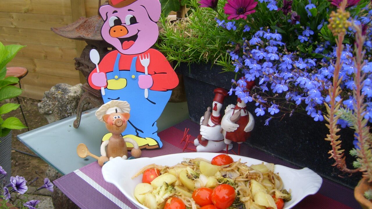 Aardappel-groentenbordje van Knorretje