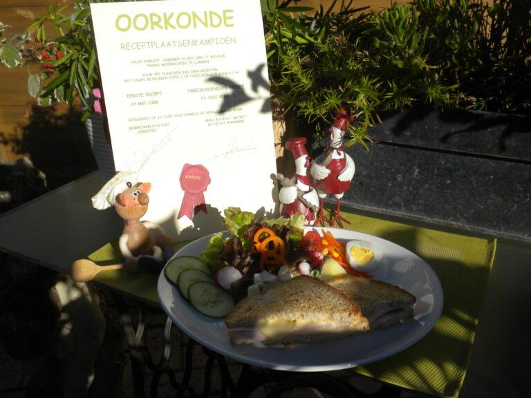Croque beenham met camembert en zijn garnituren