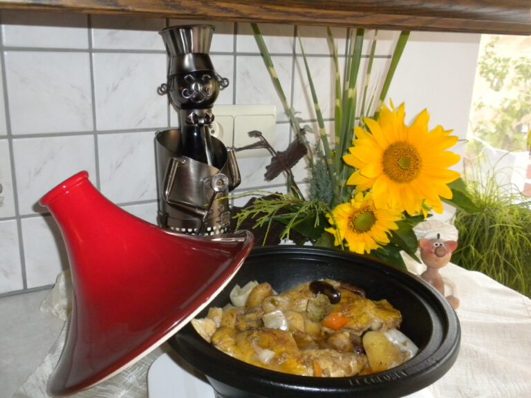 Tajine: Parelhoenbout met krieltjes en groenten