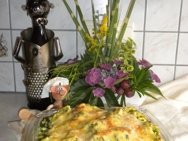 Gevulde tortellini met spinazie in een spinaziesausje