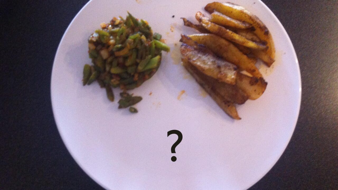 Pittige pronkbonen met roast potatoes
