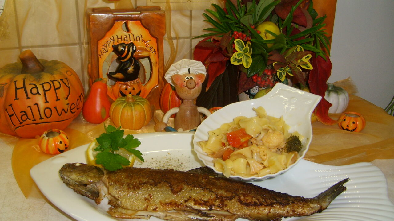 Dagschotel: gebakken forel met pasta