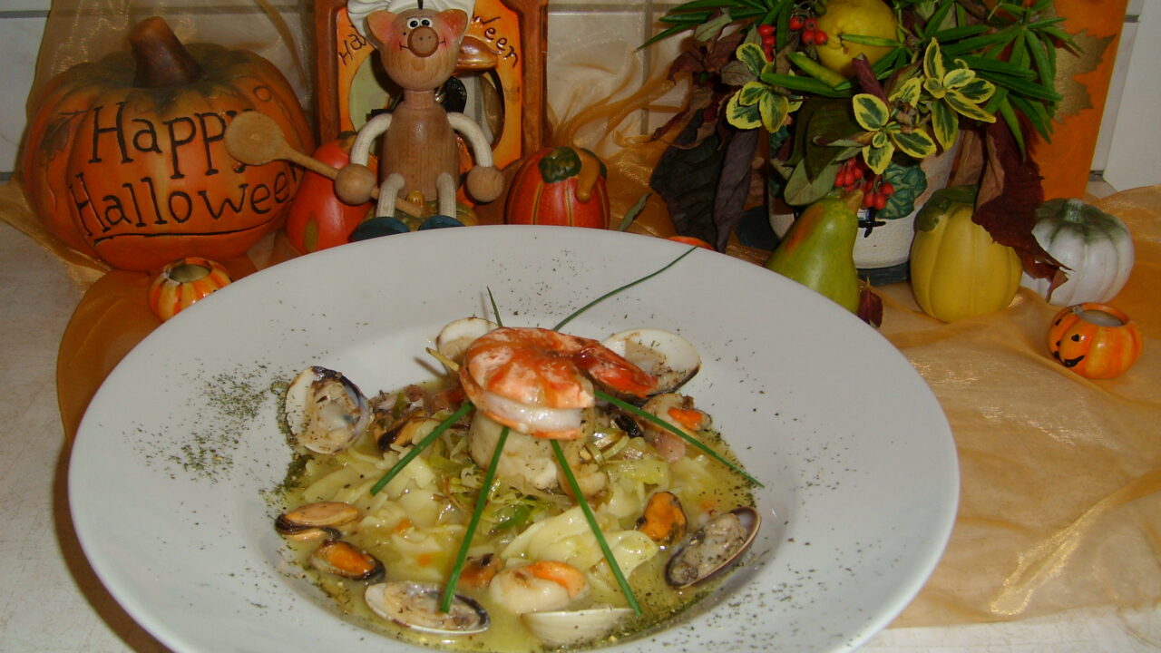 Maaltijdsoep: pastasoepje met vis
