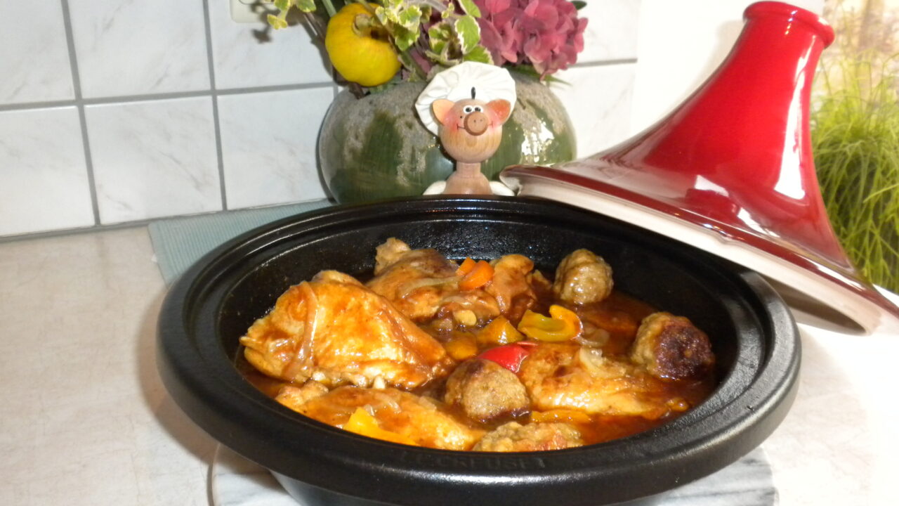 Tajine: hauts de cuisse de poulet