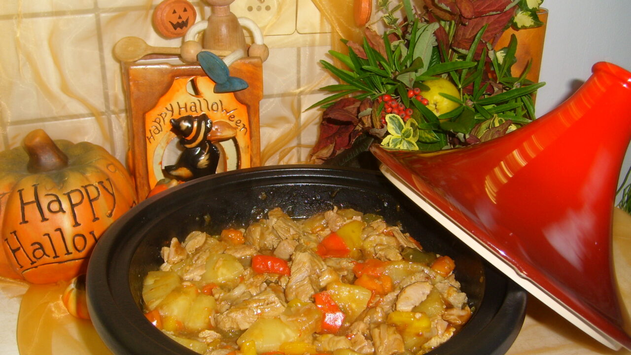 Tajine: kalkoen in halloweensfeer