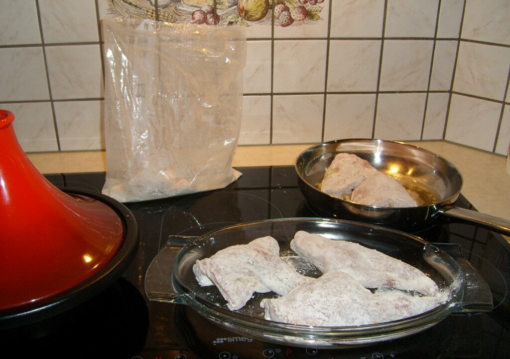 Tajine: konijn bedwelmd in een romig sausje