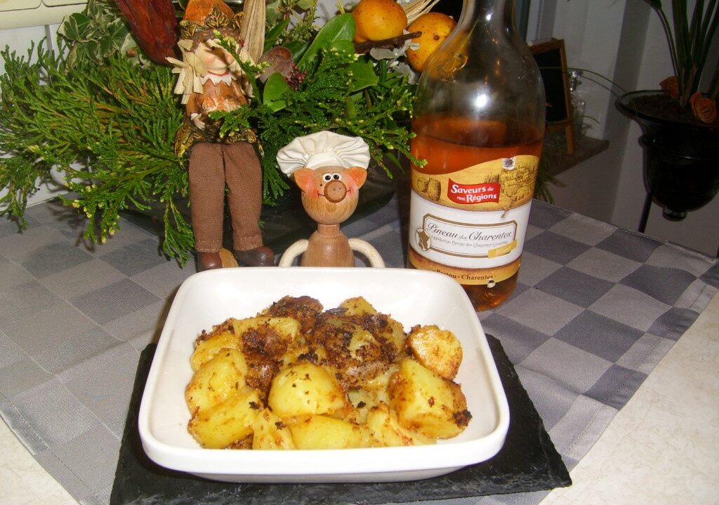 Aardappelblokjes opgebakken met een zacht likeurtje