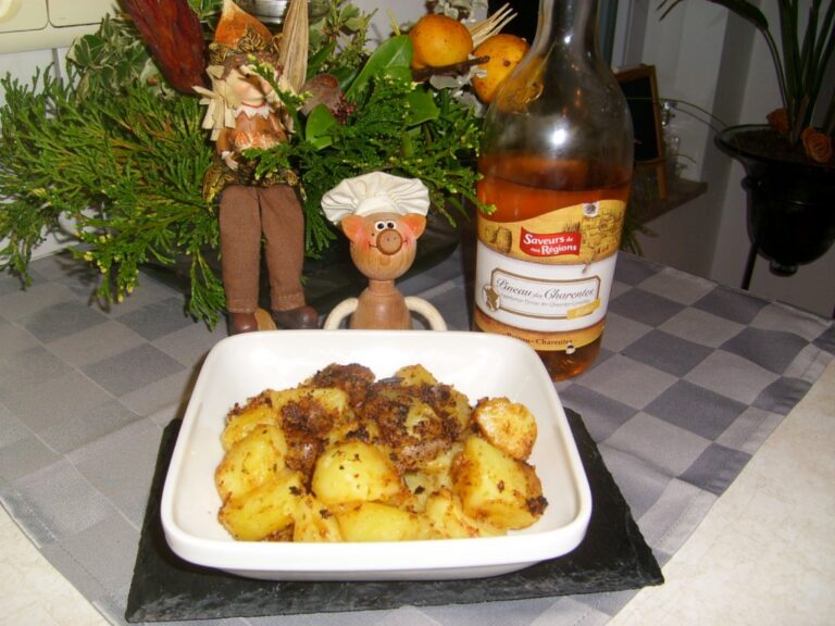 Aardappelblokjes opgebakken met een zacht likeurtje