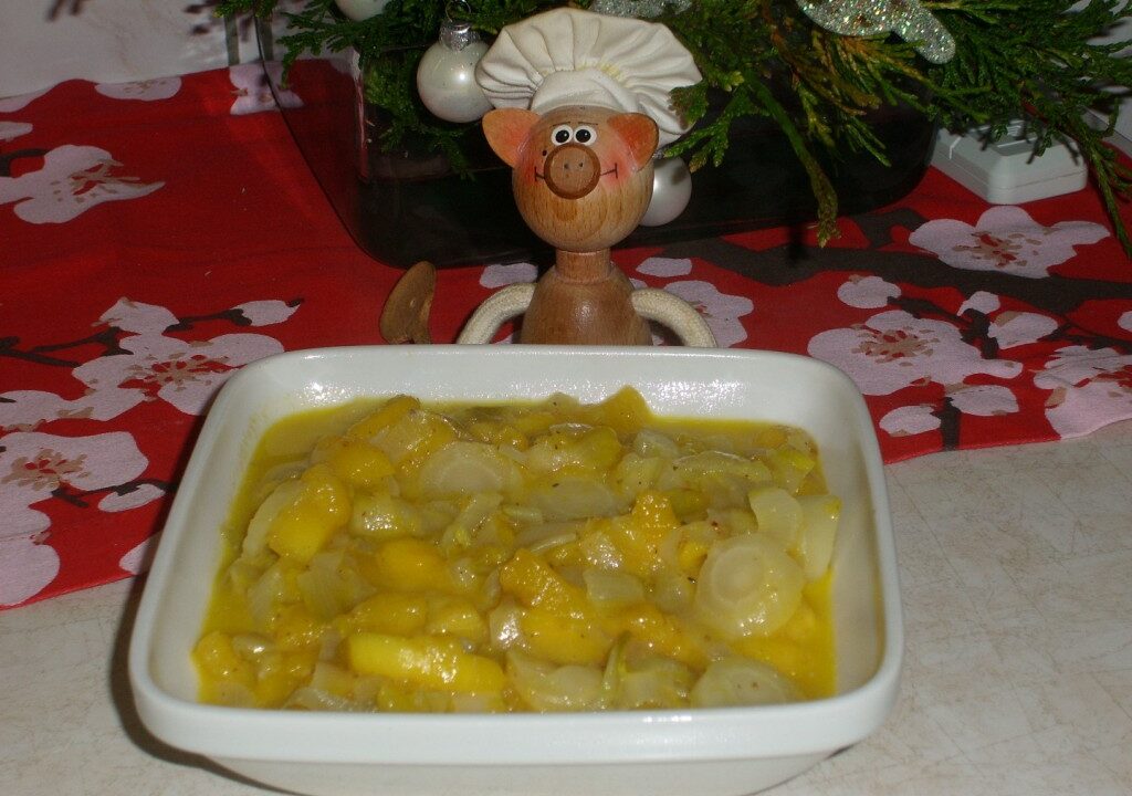 Groenten: witloofsalade met mango en truffel saus