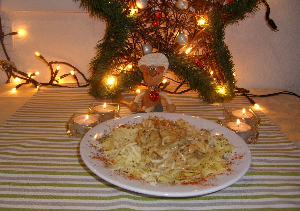 Vakantie pasta met kip