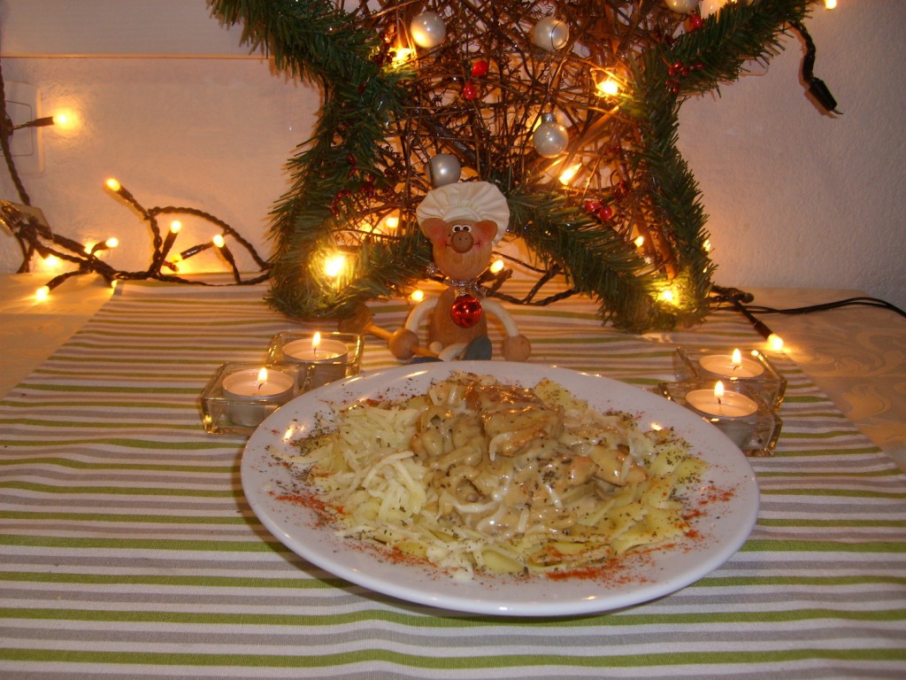 Vakantie pasta met kip