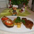 Dagschotel: steak met opgebakken aardappelen en aubergine uit de oven