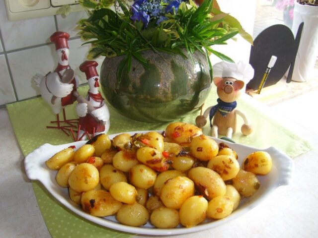 Aardappelkrieltjes pittig gekruid