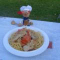 Vakantie dagschotel: spaghetti met varkensreepjes venkel en tomaat