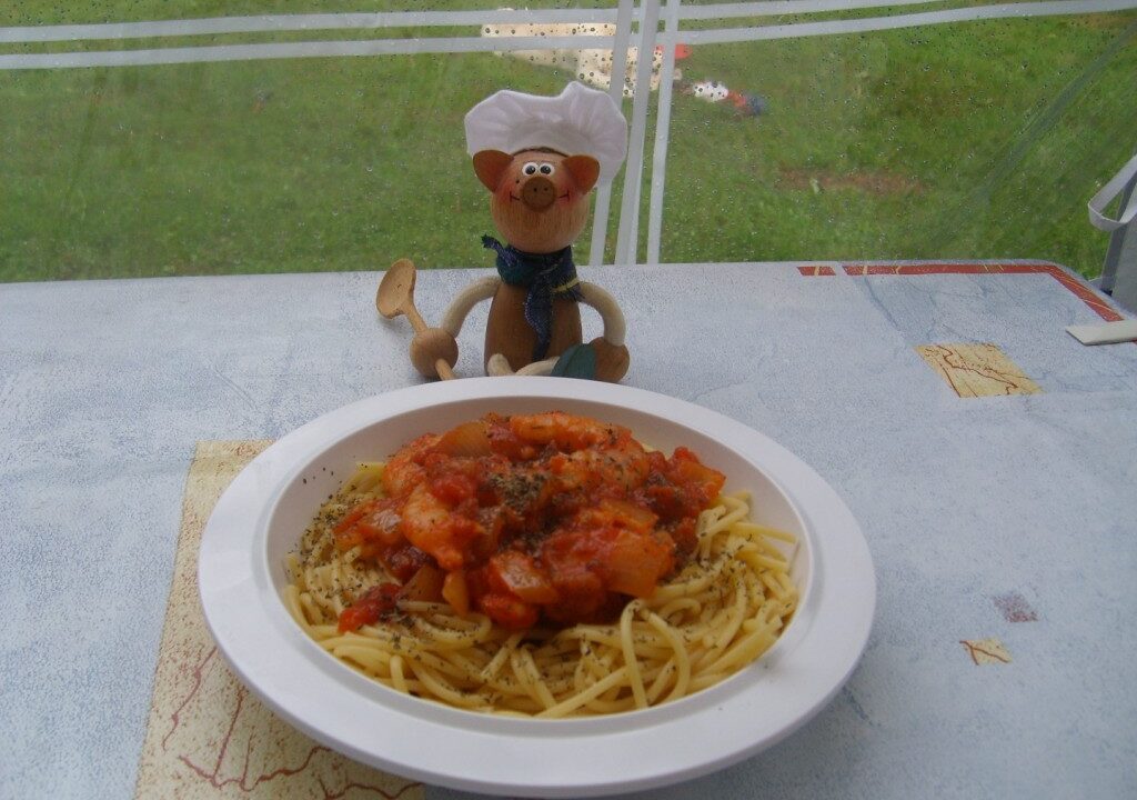 Vakantie spaghetti met scampi’s