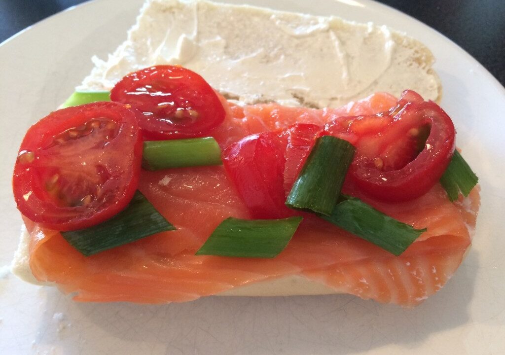 Stokbroodje zalm uit de oven
