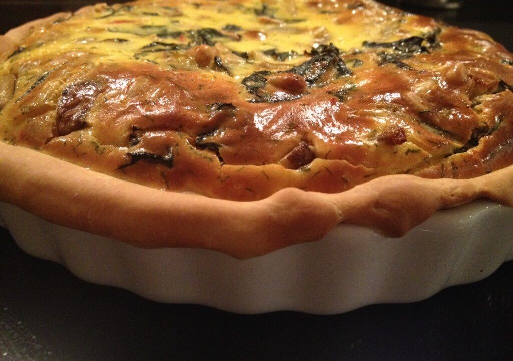 Quiche met snijbiet en zalm