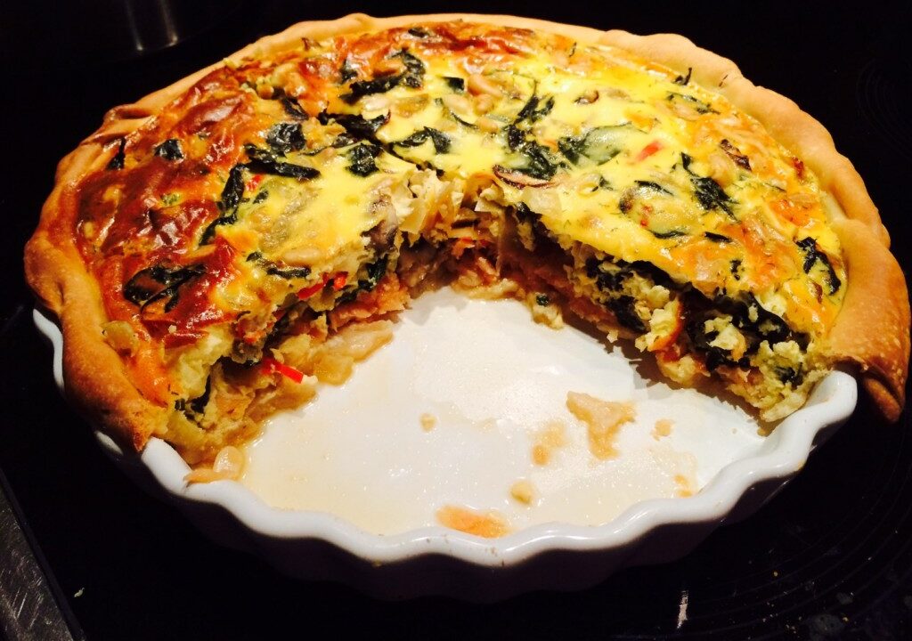 Quiche met snijbiet en zalm