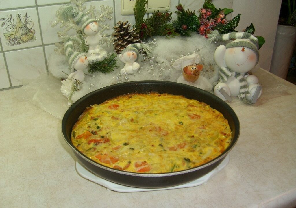Omelet met overschotjes (kliekjes) van groenten