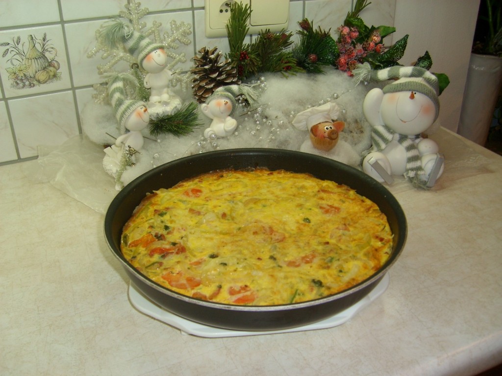 Omelet met overschotjes (kliekjes) van groenten