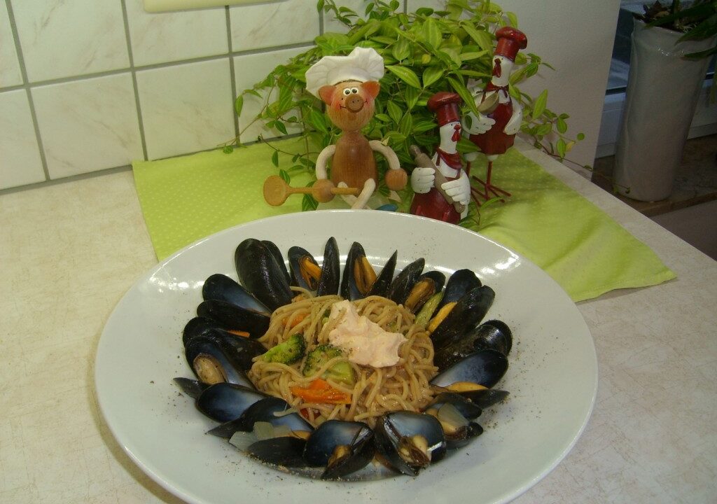 Mosselen met pasta