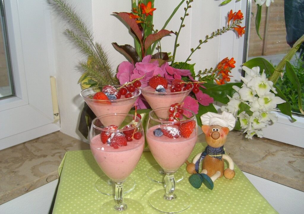 Dessert: aardbeien baverois