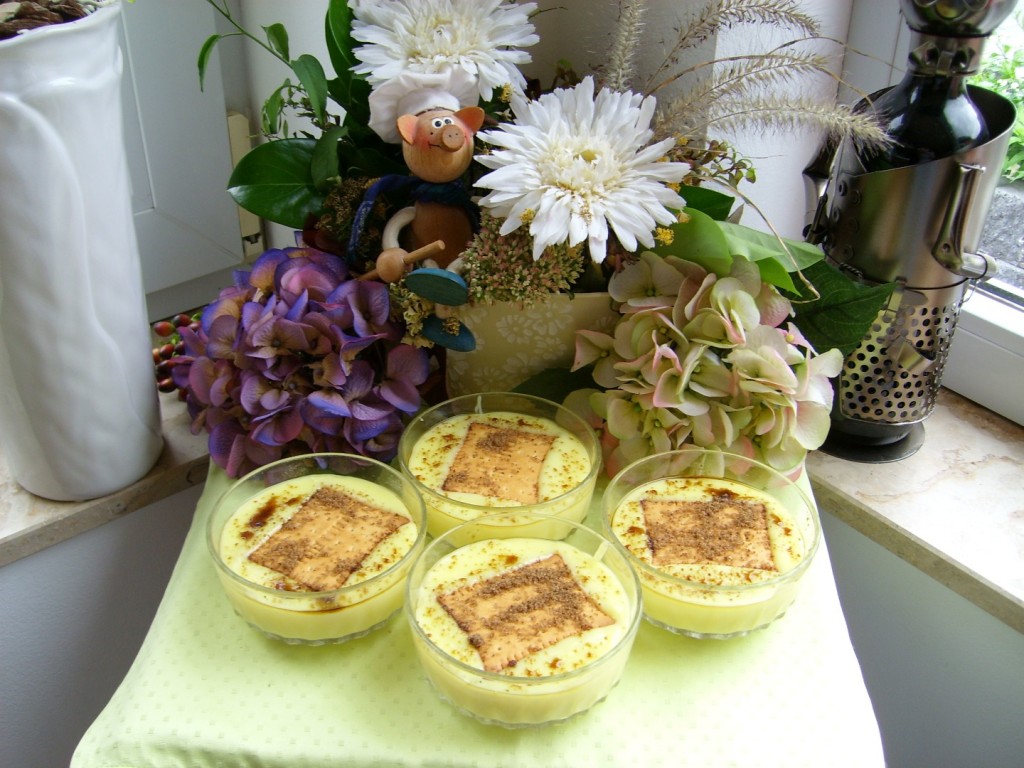 Dessert: pudding met boterkoeken