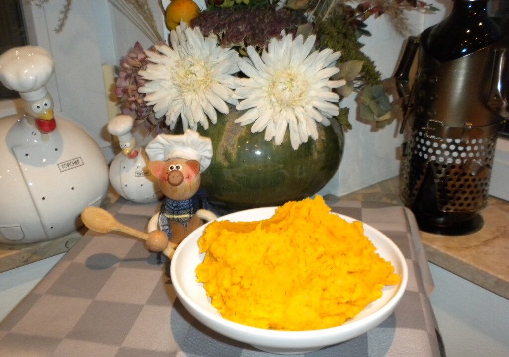 Aardappelpuree met pompoen
