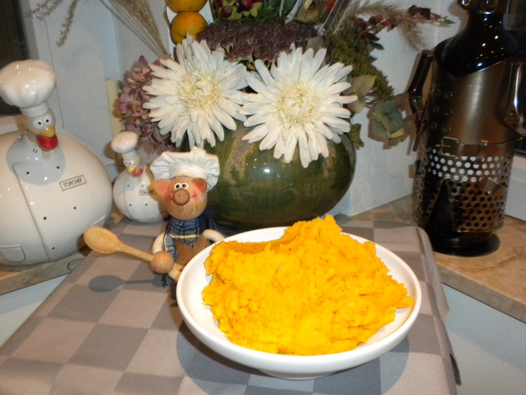 Aardappelpuree met pompoen