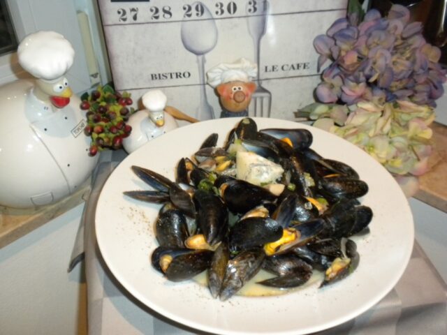 Mosselen met Gorgonzola piccante