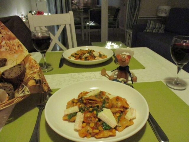 Vakantie: ravioli in een heerlijk sausje