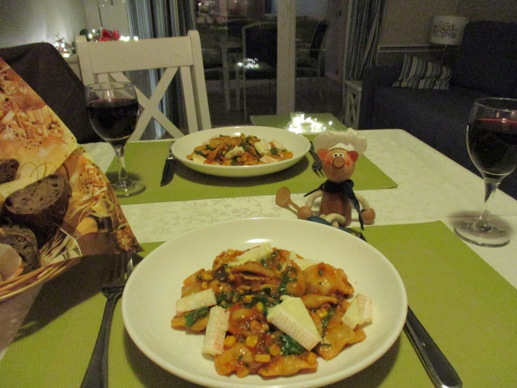 Vakantie: ravioli in een heerlijk sausje