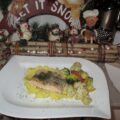 Dagschotel: zalm op een bedje van puree met groenten