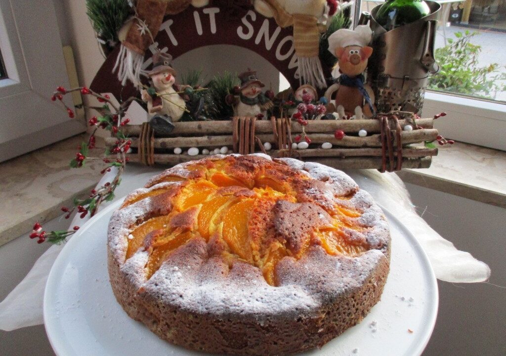 Dessert: perziken-cake